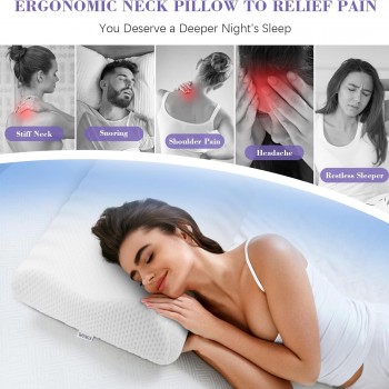 Alpha Furnishing – Premium Cervical Memory Foam Pillow (19 x 12 x 4 inches) Alpha Furnishing – Premium Cervical Memory Foam Pillow (19 x 12 x 4 inches)